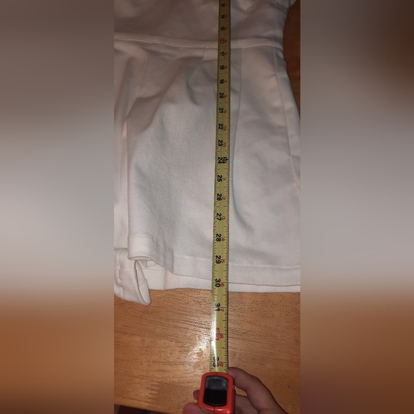 Ruffled V-Neck White Denim Romper - Picture 12 of 14